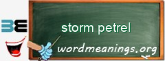 WordMeaning blackboard for storm petrel
